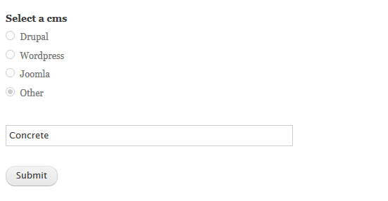 chỉ hiển thị textfield này nếu 'other' được chọn