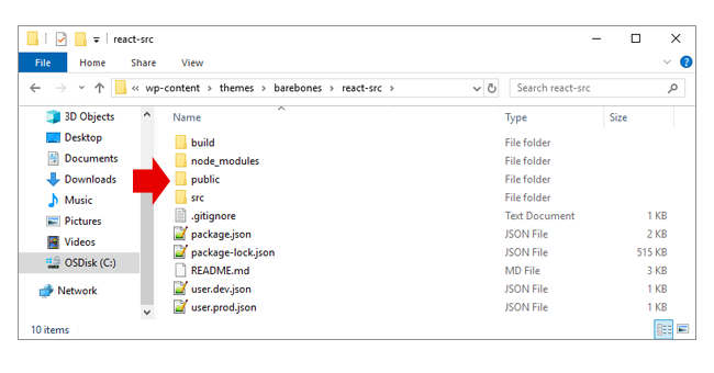 Hướng dẫn cài đặt Theme React WordPress - thư mục public