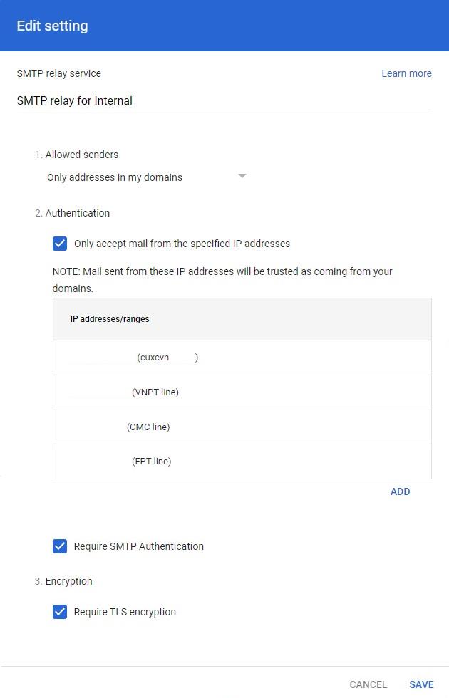 Điều hướng Mail về server mail nội bộ trên Google Workspace