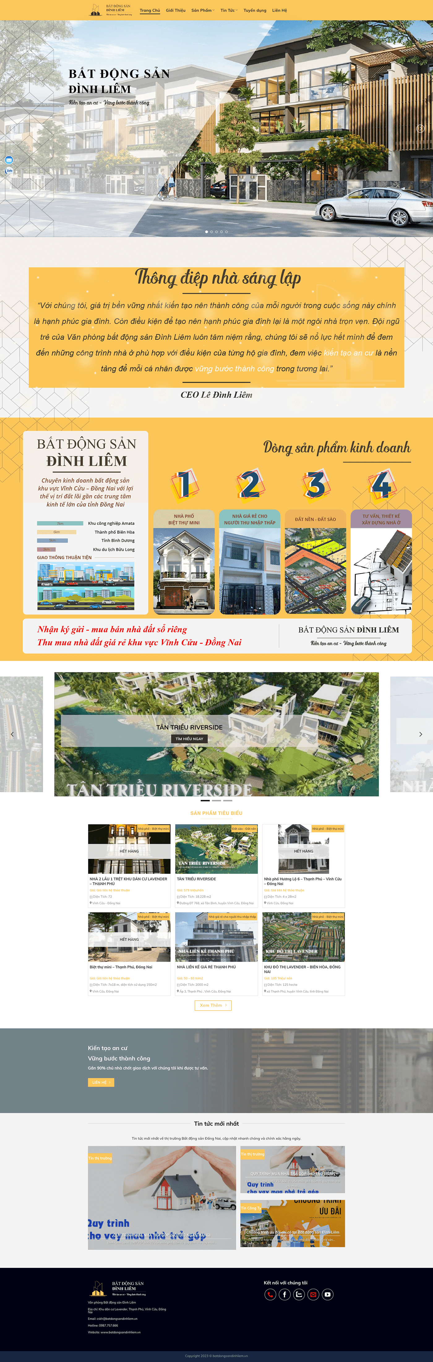 Website Văn phòng Bất động sản Đình Liêm