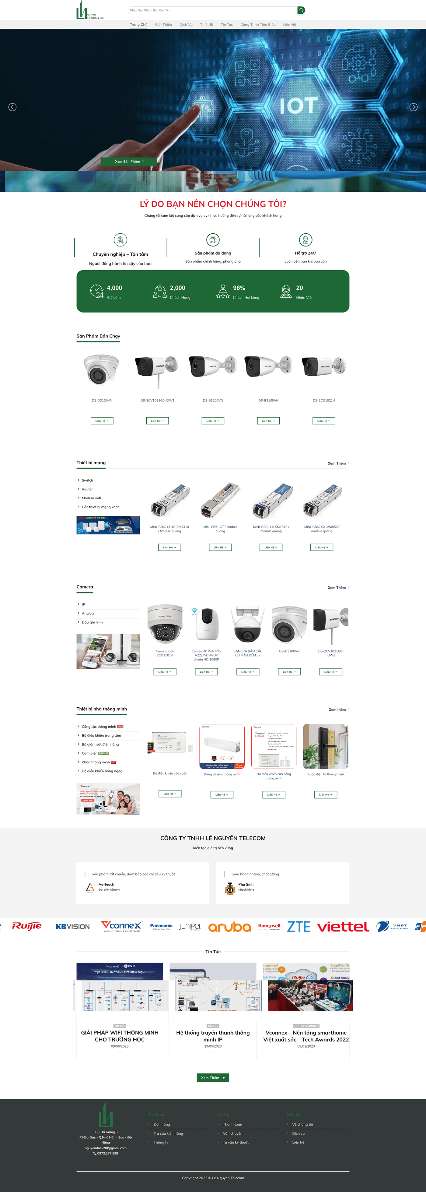 Website bán Camera - Lê Nguyên Telecom - full page