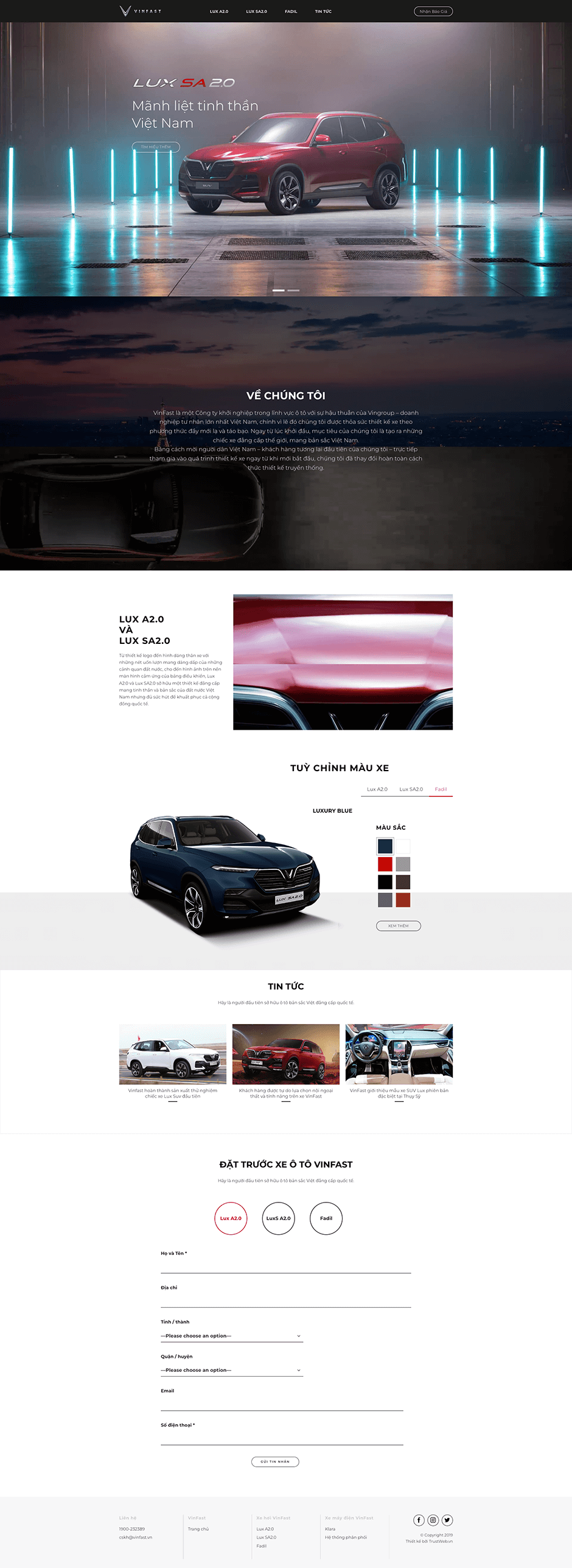 dự án website vinfast showroom
