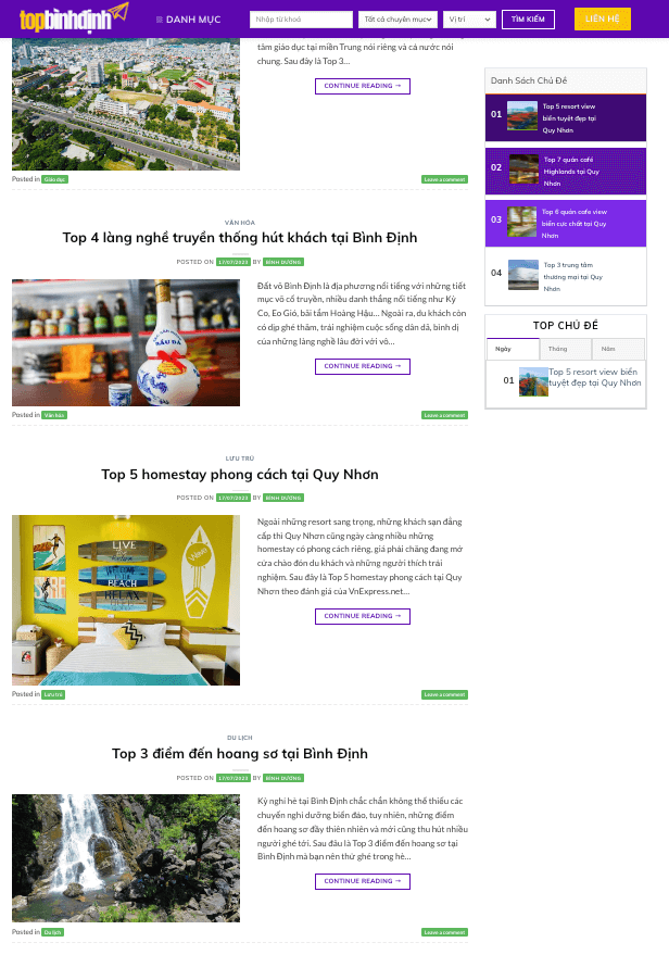 Screenshot Top Bình Định
