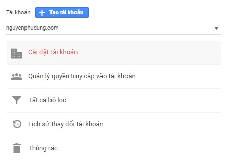 Hướng dẫn xóa bỏ tài khoản Google Analytics