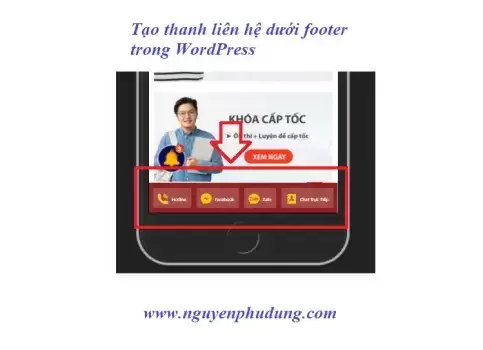 Tạo thanh liên hệ rung lắc dưới footer trong WordPress