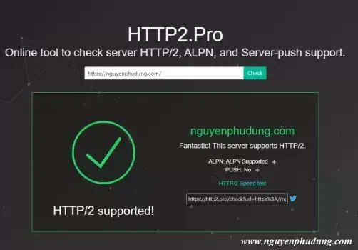 kiểm tra đã tồn tại http 2 