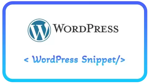 Wordpress Snippet