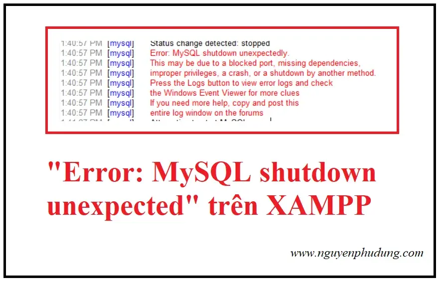 thủ thuật linux- Fix lỗi Error MySQL shutdown unexpected trên XAMPP