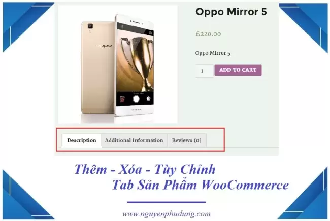 Thêm xóa tùy chỉnh Tab Sản Phẩm trong Woocommerce