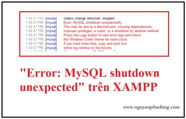 thủ thuật linux- Fix lỗi Error MySQL shutdown unexpected trên XAMPP
