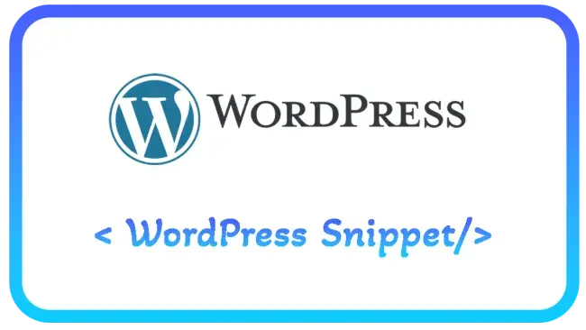 Wordpress Snippet